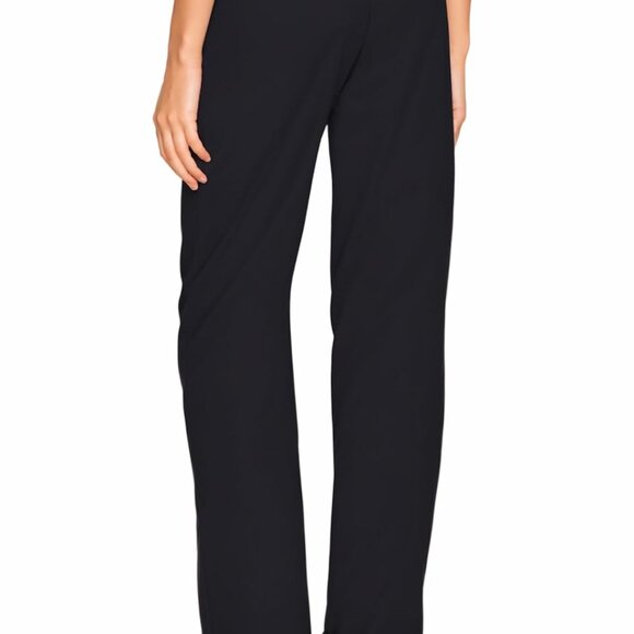 Women's High Waist Lightweight Solid Long Pants Elegant Office Trousers - Picture 3 of 7